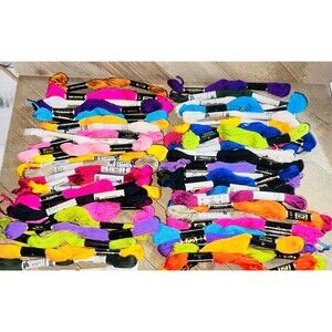 54 Pc. Multicolor Cotton Embroidery Thread Floss Mixed Lot DMC For The Needle